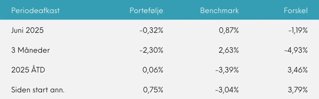 Great Dane Global Value akk. juni 2025 periodeafkast